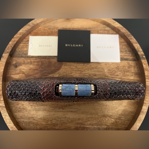 BVLGARI Rare Snakeskin Lipstick Small Clutch Bag - Picture 2 of 9